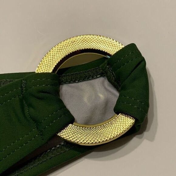 NWOT Olive Green Brazilian Bikini Bottom L Gold - Picture 5 of 9
